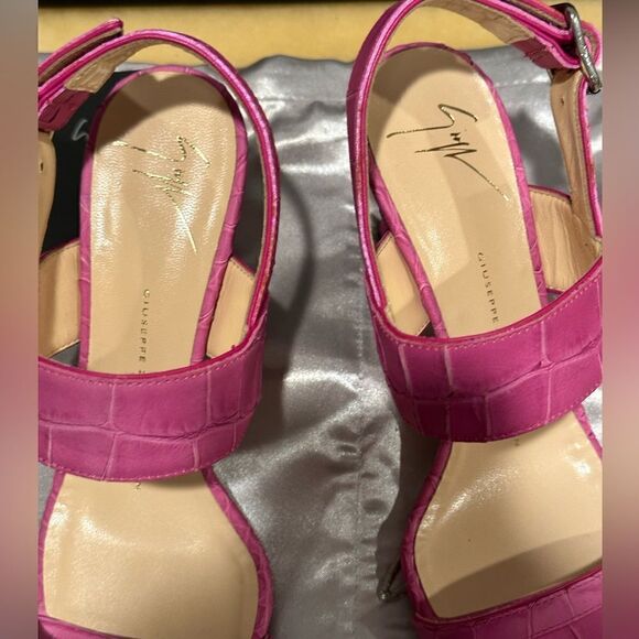 Giuseppe Zanotti coline croc embroidered Leather sandals in ficus size 7 - Picture 10 of 14